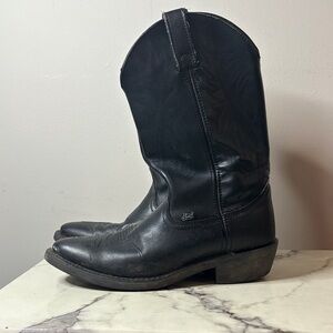 Justin Boots Black Leather Western Boots
